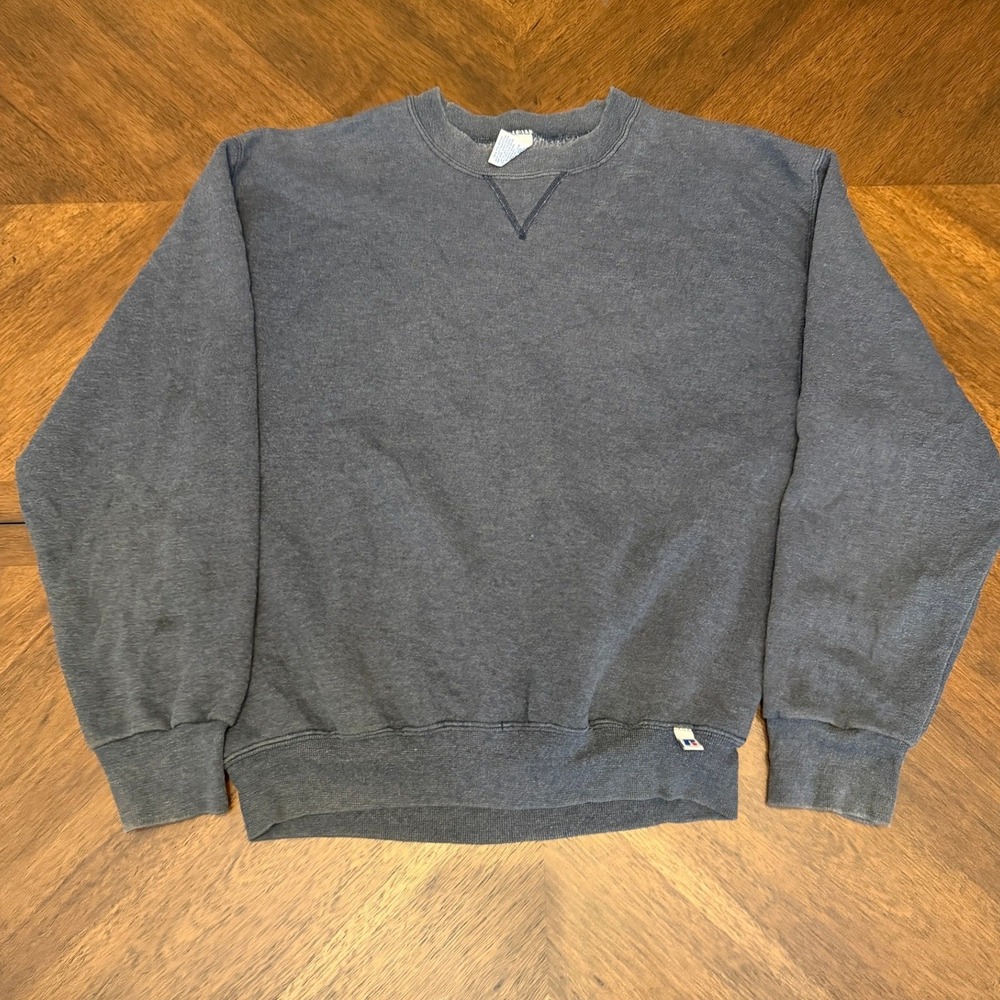 Vintage Russell Athletic Crewneck Sweatshirt Navy Blue V-Stitch Mens Medium‎